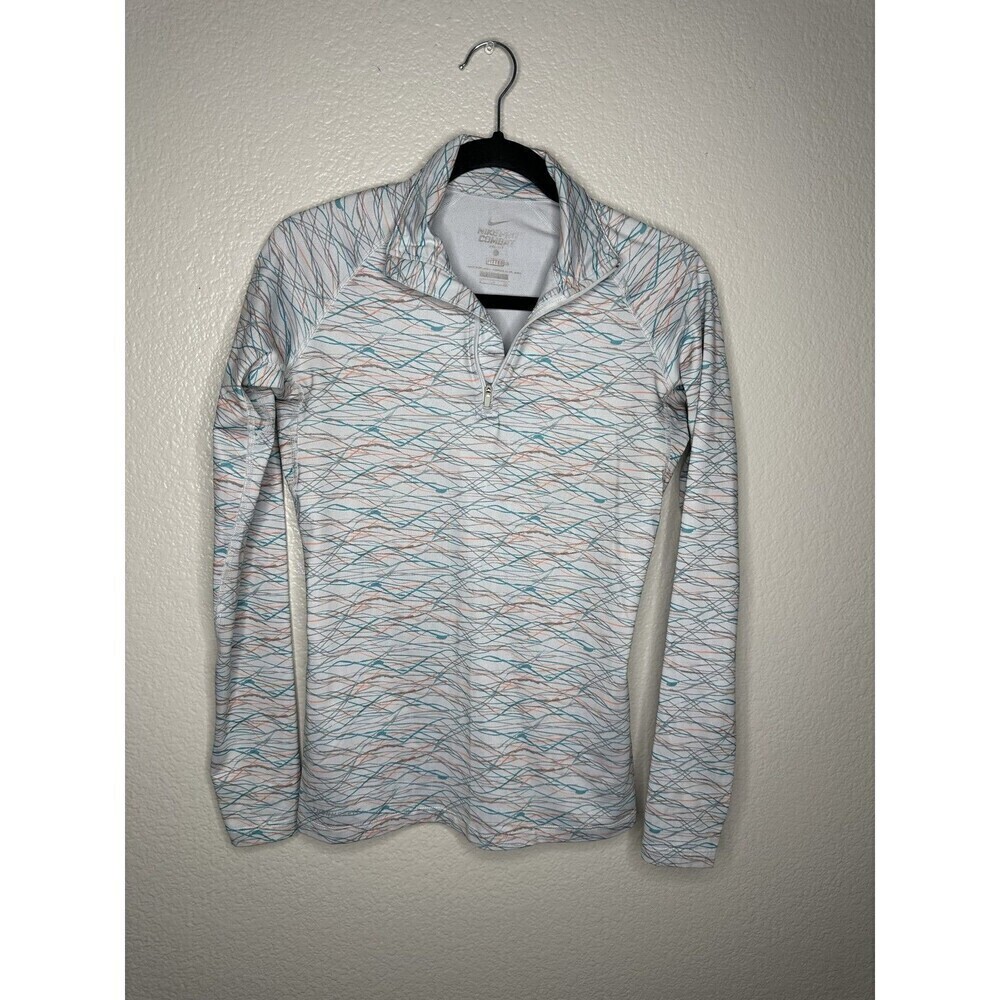 Nike Pro Combat Pullover Womens Small Gray Fitted Dri-FIT Athletic Training Top